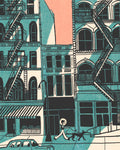 City Street Sidewalk Art Print