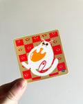 Sticker: Sunny Side Up Cat (Red Checker)