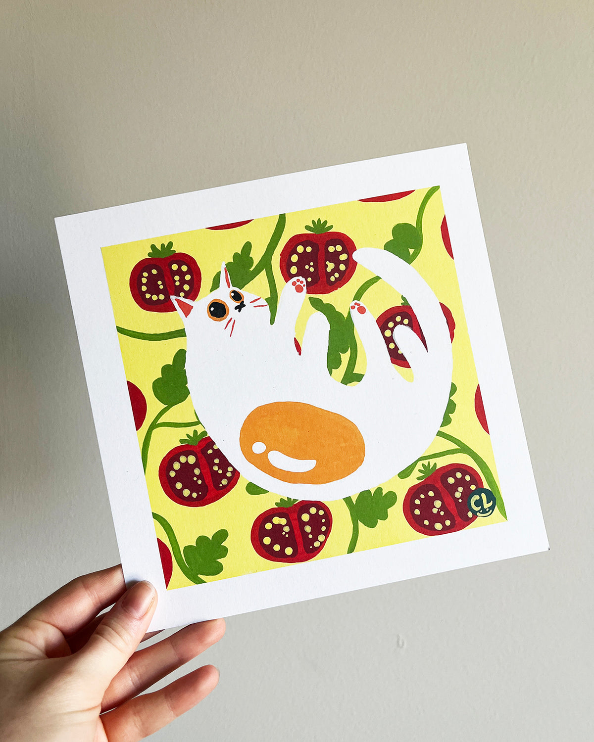 Art Print: Sunny-Side Up Cat: Tomato